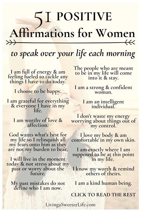 51 Positive Affirmations For Women To Start Your Day Right Living A