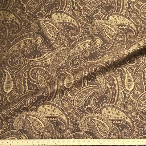 Gerwin Victorian Brown Paisley Woven Upholstery Fabric 54