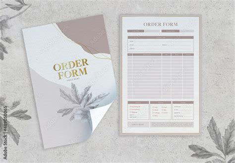 Minimal Style Nude Color Order Form Stock Template Adobe Stock