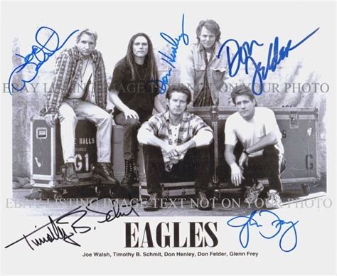 The Eagles Walsh Don Felder Henley Glenn Frey Schmit Autographed 8x10