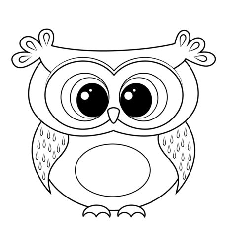 Conjunto vectorial de divertido búho de dibujos animados en diferentes posturas aisladas sobre fondo blanco. Cartoon Owl coloring page | Free Printable Coloring Pages ...