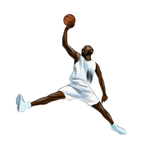 Premium Vector Abstract Basketball Player With Ball From Splash Of