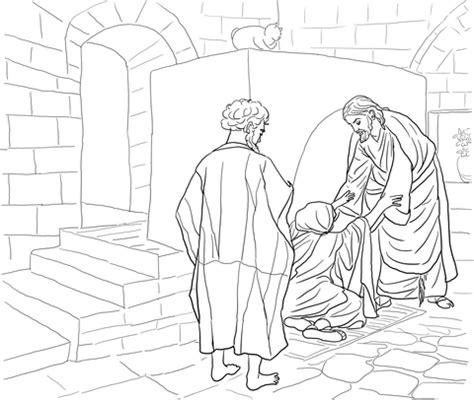 Pictures of jesus like this reminds us that he led a human life where he went around the commoners. Jesus Healing Peter's Mother in Law coloring page | Free ...