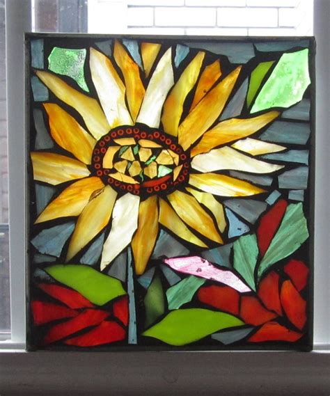 Mosaic Suncatcher Flowers Stained Glass Suncatcher Or Wall Decoration Mosaic Flowers