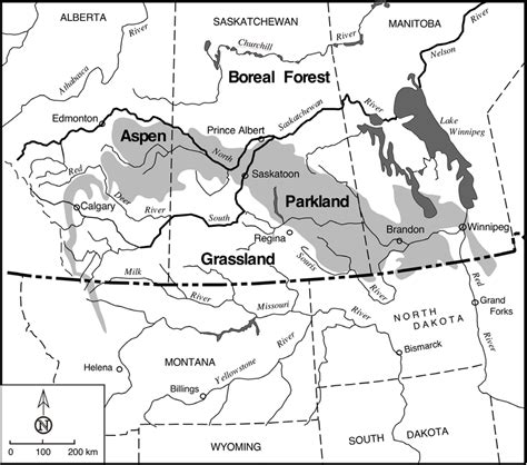Map Of The Northern Part Of The Great Plains Showing The Positions Of