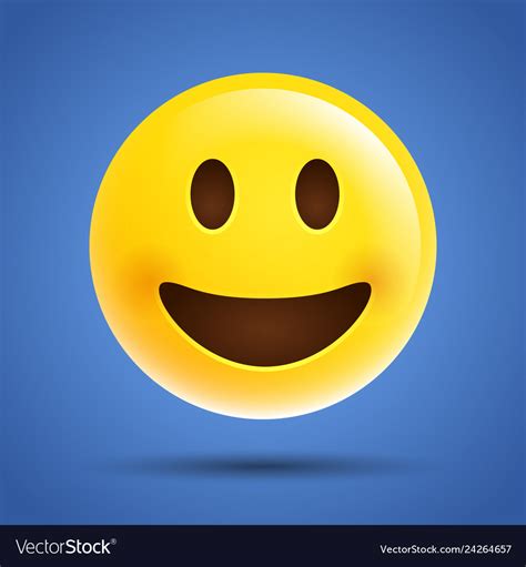 Simple Emoticon Emoji Smile Laugh Face Icon Vector Image