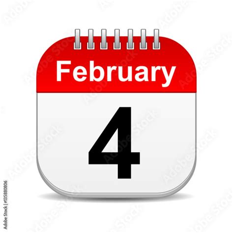 February 4 On Calendar Icon Stock Photo And Royalty Free Images On