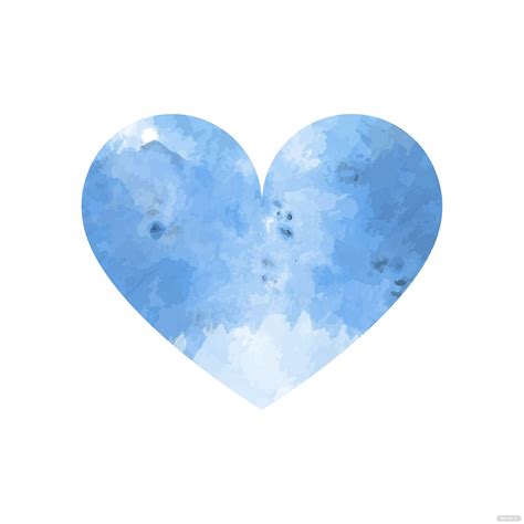 Free Watercolor Blue Heart Clipart Eps Illustrator  Png Svg