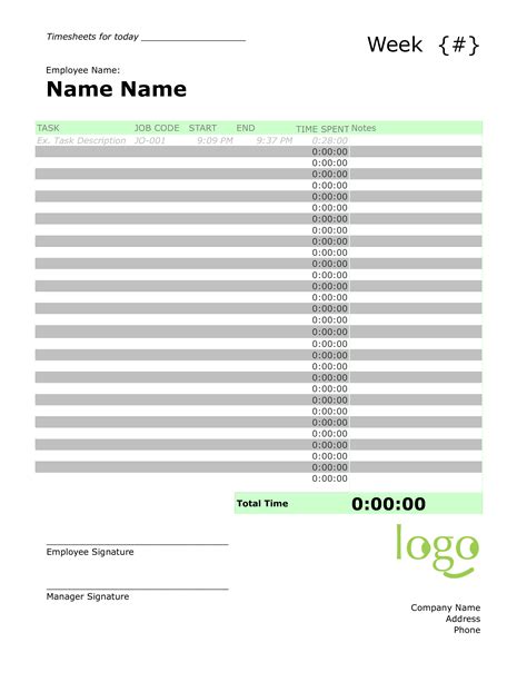 Daily Timesheet | Templates at allbusinesstemplates.com