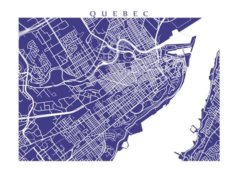 Quebec City Map Print Etsy