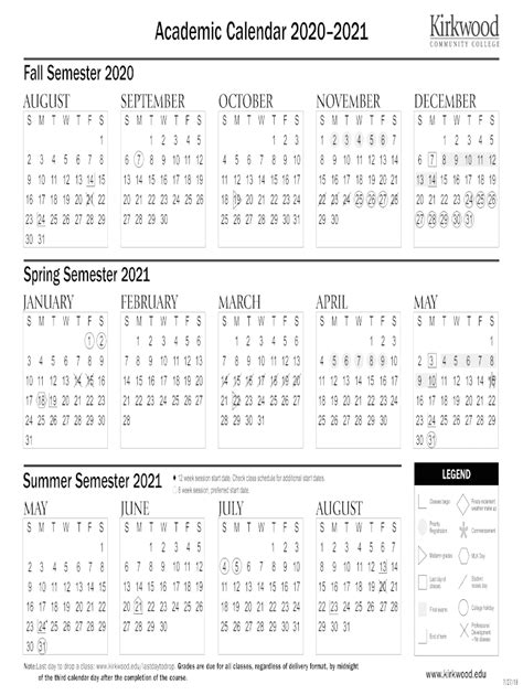 Fillable Online 2020 2021 Academic Calendar Print Only Version Fax