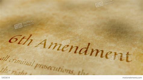 Historic Document 6th Amendment Stock Animation 5453614