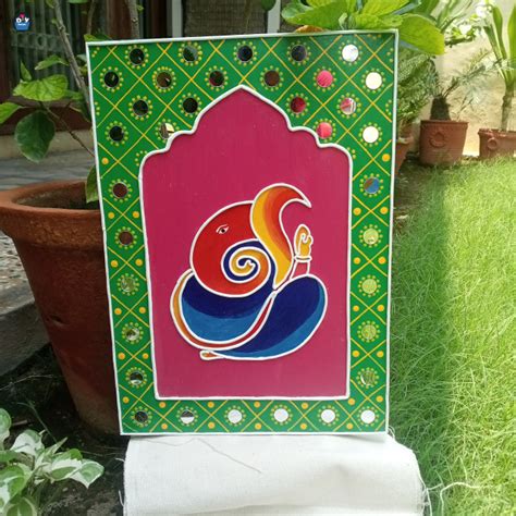Jharokha Ganesh Lippan Art