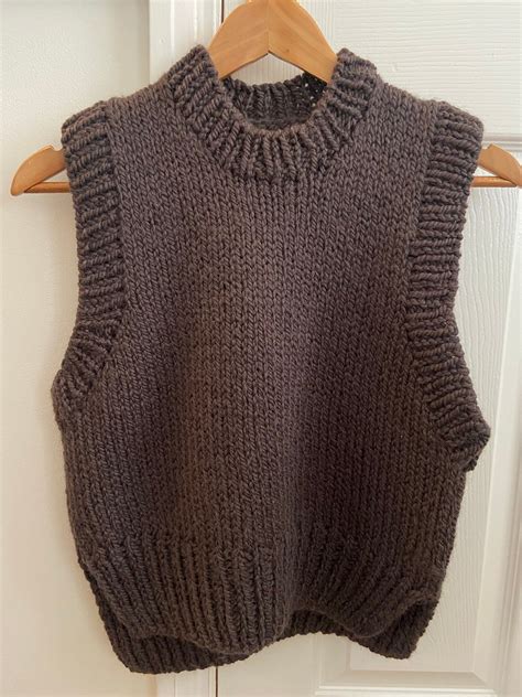 Hand Knitted Sweater Vest Etsy