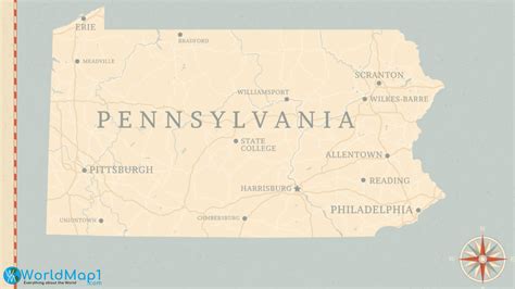 Pennsylvania Free Printable Map