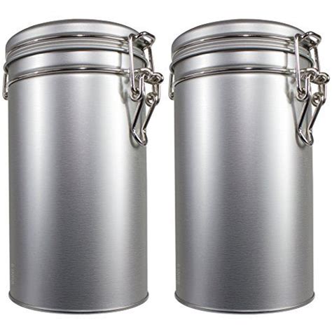 Stainless Steel Metal Tea Tin Canister With Tight Seal Latch Coffee