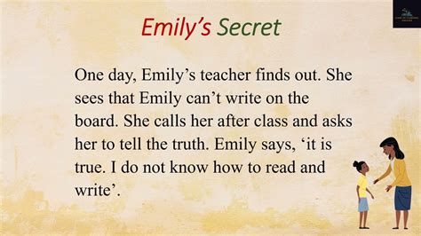 Learn English Through Story Emilys Secret Short Story For