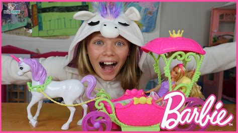 Barbie Dreamtopia Sweetville Carriage With Unicorn Savannah Youtube
