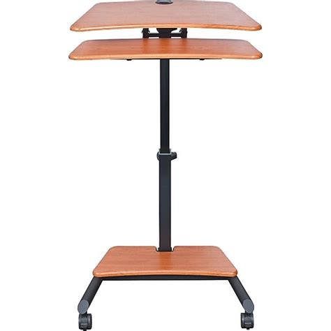 Balt Up Rite Workstation Mobile Adjustable Sit And Stand Desk Cherry