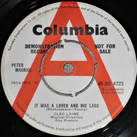 Cleo Laine It Was A Lover And His Lass 1961 Vinyl Discogs