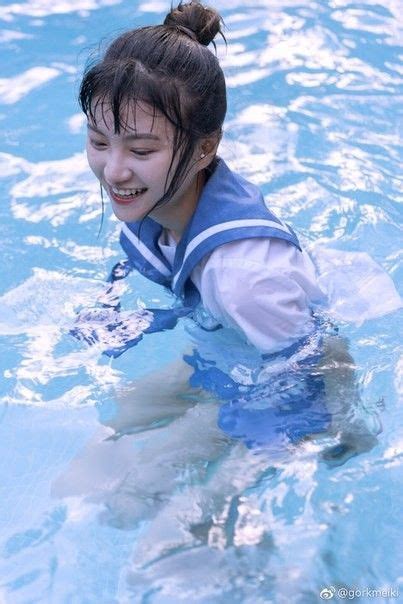 Gymnastics Wear Wet Wet Wet Fantasy Town Girl In Water Japanese School Uniform Girls Mirror
