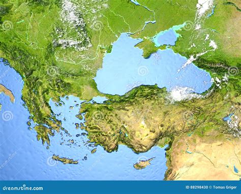 Turkey And Black Sea Region On Planet Earth Stock Illustration