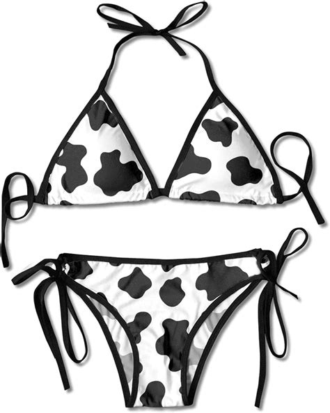 Granbey Cow Print Bikini Cow Bathing Suit Set Sexy Cows Print Bathing