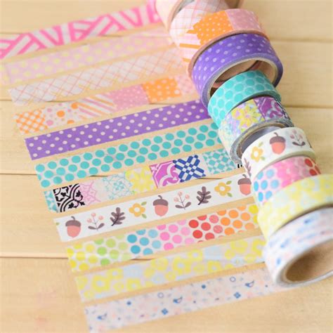 5pcs lot cute masking tape colorful diy scrapbooking decorative sticky patterned tape box packed