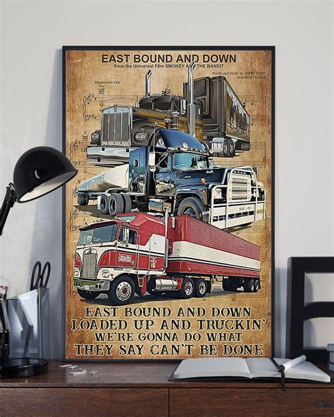 Trucker Vintage East Bound Down Gift Poster Poster Art Design