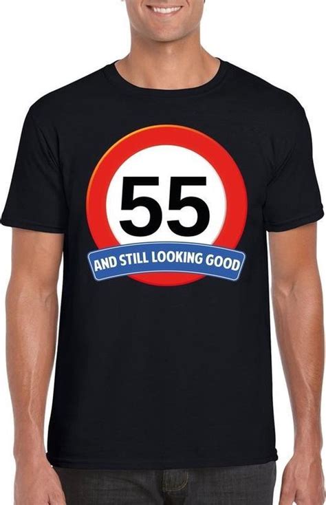 55 Jaar And Still Looking Good T Shirt Zwart Heren Verjaardag