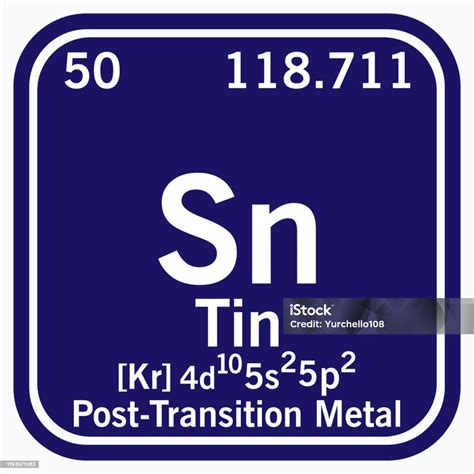 Tin Periodic Table Of The Elements Vector Illustration Eps 10 Stock