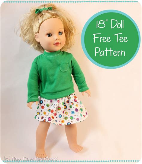 18 Doll Free Tee Pattern Doll Clothes American Girl American Girl