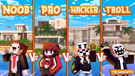 Noob Vs Pro Vs Hacker Vs Troll By Kubo Studios Minecraft Marketplace