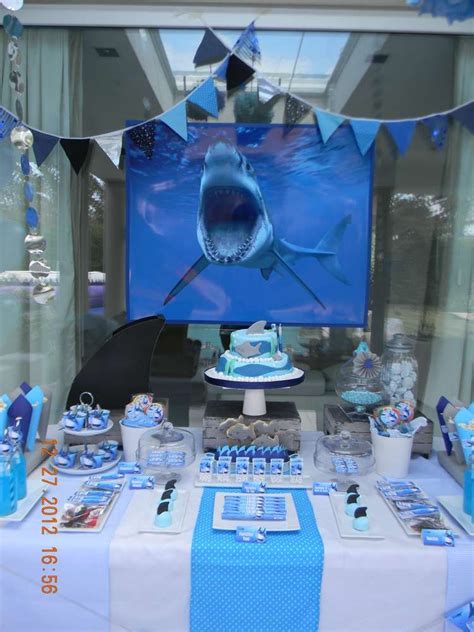Sharks Birthday Party Ideas Photo 8 Of 50 Shark Party Shark Themed