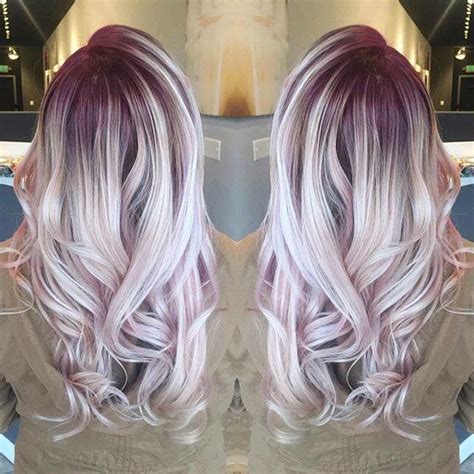 White Blond With Purple Окрашивание волос Идеи для окраски волос