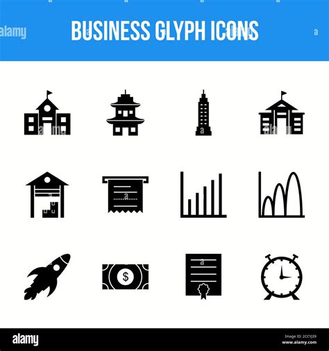 Unique Business Glyph Icon Set Stock Vector Image And Art Alamy