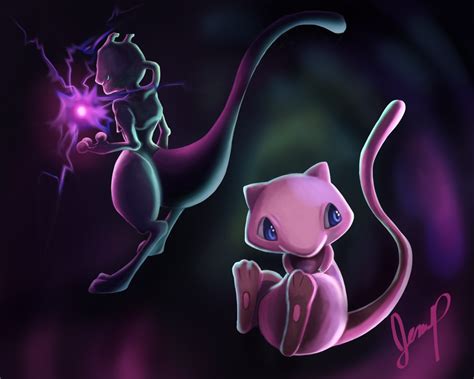 Mewtwo And Mew Legendary Pokemon Fanart By Xhilia7 On Deviantart