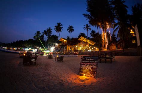 Romantic Beach At Night In Goa Stock Image Image Of Love Palm 69548327
