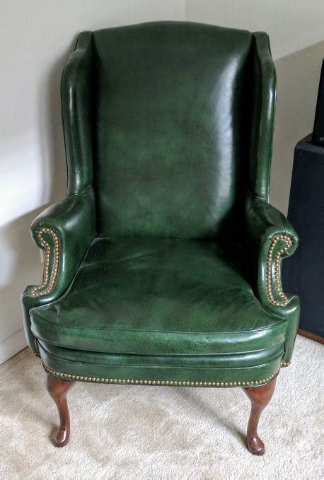 Antique green chesterfield antique style captains leather. Help me identify this green leather chair? Thinking about ...