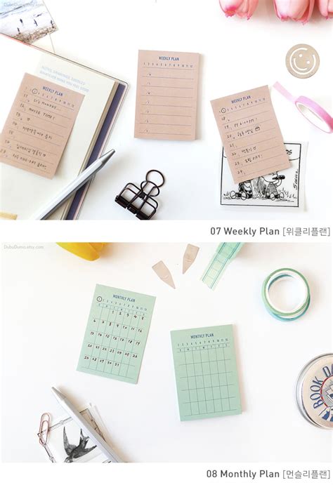 Plan Marker Sticky Notes 8types Daily Checklist Colorful Etsy Canada