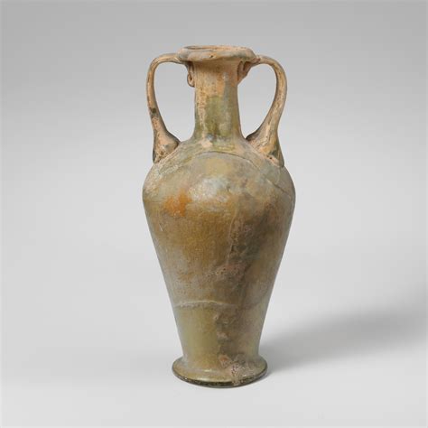 Glass Flask With Two Handles Roman Cypriot Early Imperial The