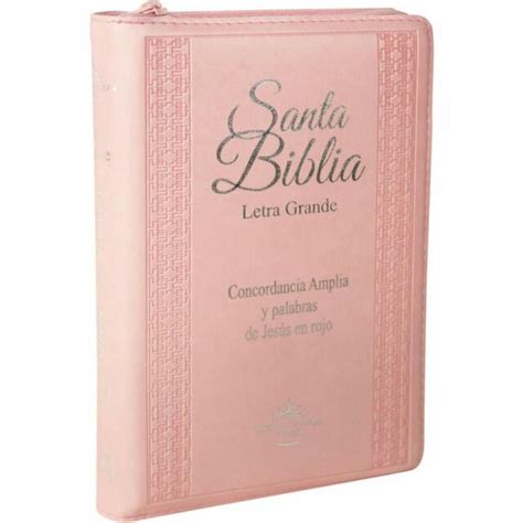 Biblia Letra Grande Tama O Manual Rvr Piel Rosa Con Ndice Y