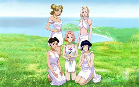 배경 화면 애니메이션 소녀들 만화 나루토 Shippuuden 하루노 사쿠라 히 우우가 히나타 놀이 야마나카 이노 Tenten 테마 리 여가 목초지