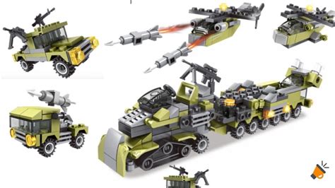 Juego tipo lego 212 piezastamaño caja 37*27. Juego construcción tipo LEGO con vehículos de combate por ...