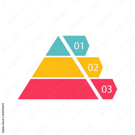 Pyramid Infographic Template With 3 Colorful Levels Triangle Data
