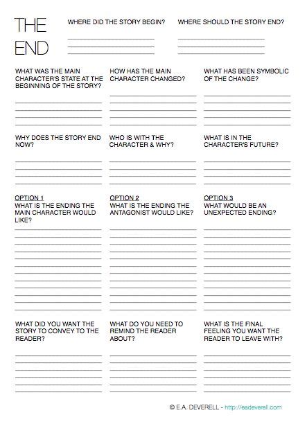 The Ending Writing Worksheet Wednesday Writing A Book Writing
