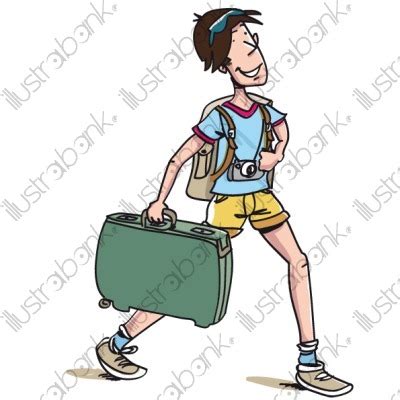 Jeune homme départ en vacances illustration Vacances Voyage libre de