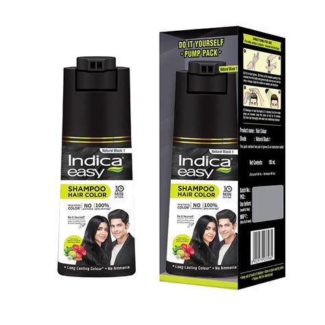 Buy Indica Easy Do It Yourself Hair Color Shampoo Pump Pack With 5 Herbal Extracts And 100