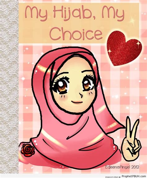 My Hijab My Choice Hijab Poster With Anime Style Muslimah Drawing