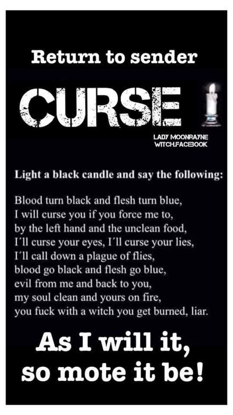 Return To Sender Curse Spell Black Candl3 Wiccan Spell Book Witch